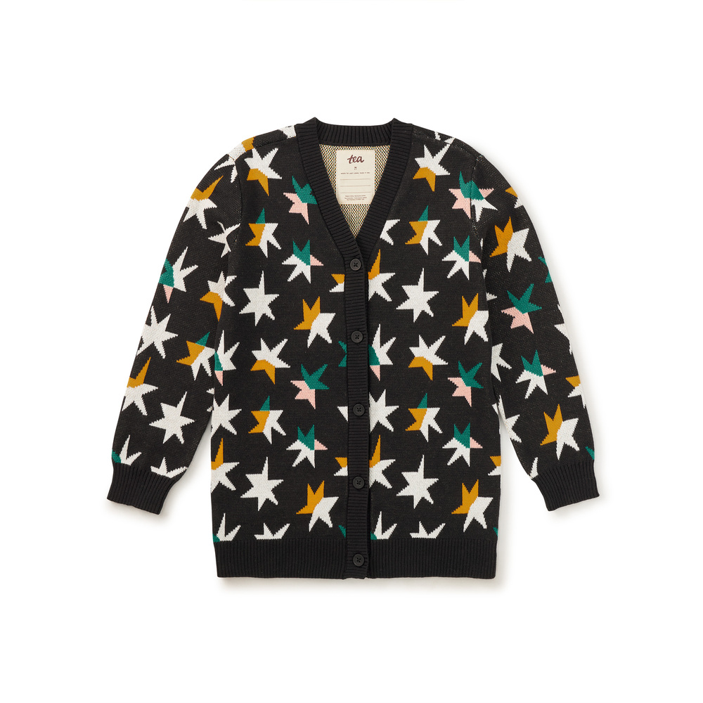 Tea Collection Girls Black Stars Cardigan size: 4-5T
